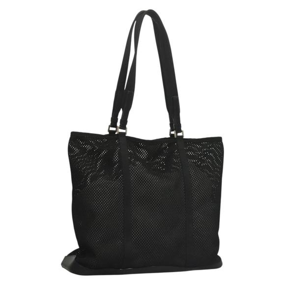 PRADA Tote Bag Nylon Black Silver Auth bs28227 - Picture 1 of 16